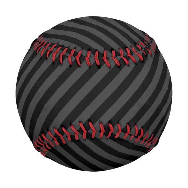 Einfache schwarz-schwarz-schmale Diagonalstreifen Baseball (Vorderseite)