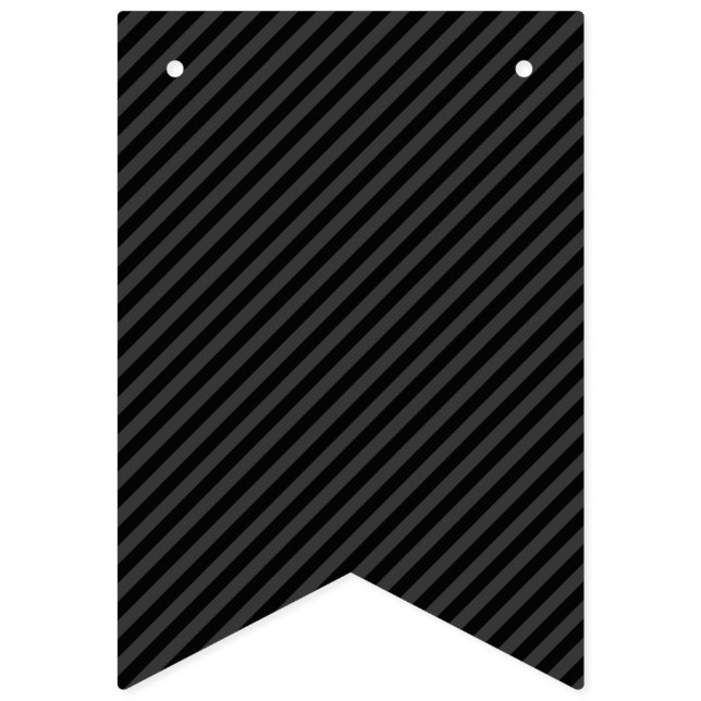 Einfache schwarz-schwarz-schmale Diagonalstreifen Wimpelkette (Erste Fahne)
