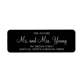 Einfache Schwarz-Script-Hochzeit-Rücksendeadresse