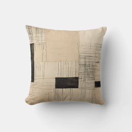 Einfache Schwarz und Beige Japandi Kissen
