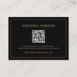 Einfache Schwarz und Gold Monogram Elegante Hochze Begleitkarte