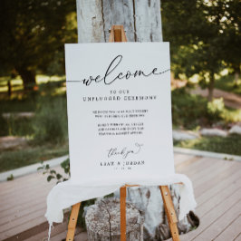 Einfache Schwarz und WhUnplugged Wedding Zeremony Poster