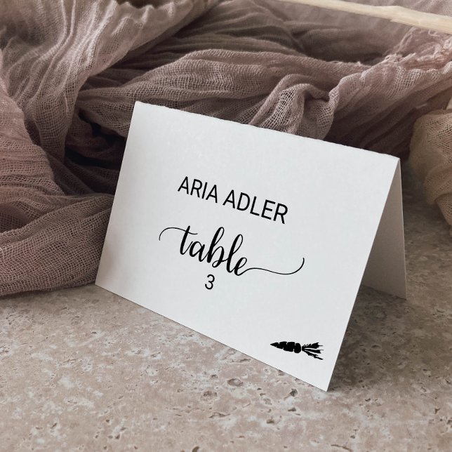 Einfache Schwarz-Vegetarisches Essen Option Platzk Tischnummer (Von Creator hochgeladen)