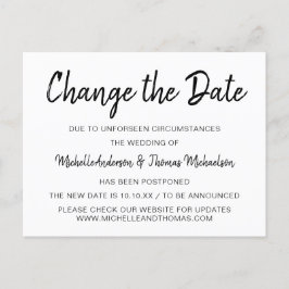 Einfache Schwarz-Weiß-Änderung des Datums Ankündigungspostkarte