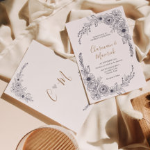 Einfache Schwarz-Weiß-Bläschen-Monogramm-Hochzeit