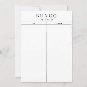 Einfache Schwarz-Weiß-Bunco-Tal Einladung