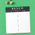 Einfache Schwarz-Weiß-Bunco-Tal Notizblock<br><div class="desc">Werft ein Blatt auf jeden Tisch für die Person,  die die Punktzahl behalte,  und strafft Ihr Bunco Spiel mit diesen bereit zu gehen und einfach zu verwenden,  reißen Sie Tally Sheets mit zwei leeren Spalten und Grafik Schwarz-Weiß-Details.</div>