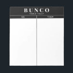 Einfache Schwarz-Weiß-Bunco-Tal Notizblock<br><div class="desc">Werft ein Blatt auf jeden Tisch für die Person,  die die Punktzahl behalte,  und strafft Ihr Bunco Spiel mit diesen bereit zu gehen und einfach zu verwenden,  reißen Sie Tally Sheets mit zwei leeren Spalten und Grafik Schwarz-Weiß-Details.</div>
