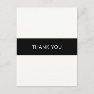 Einfache Schwarz-Weiß-Dankeschön-Karte - flach Dankeskarte