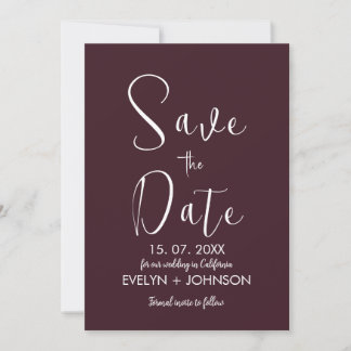 Einfache Schwarz/Weiß Elegant Minimalistisch Geret Save The Date