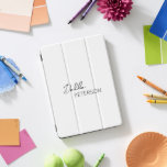 Einfache Schwarz-Weiß-Elegante Moderne iPad Pro Cover<br><div class="desc">Modernes,  schwarz-weißes iPad-Cover mit einem schlichten und minimalen Design,  personalisiert mit Ihrem Namen in einem eleganten Drehbuch und zeitgenössischen Sans Serif Schriftart.</div>