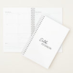 Einfache Schwarz-Weiß-Elegante Moderne Planer<br><div class="desc">Moderner und beruflicher schwarz-weißer Businessplaner mit einem einfachen und minimalen Design mit Ihrem Namen in einem eleganten Drehbuch und zeitgenössischen serifenlosen Schriftart.</div>