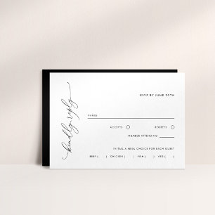Einfache Schwarz-Weiß-Essen-Wahl-RSVP-Antwortkarte RSVP Karte