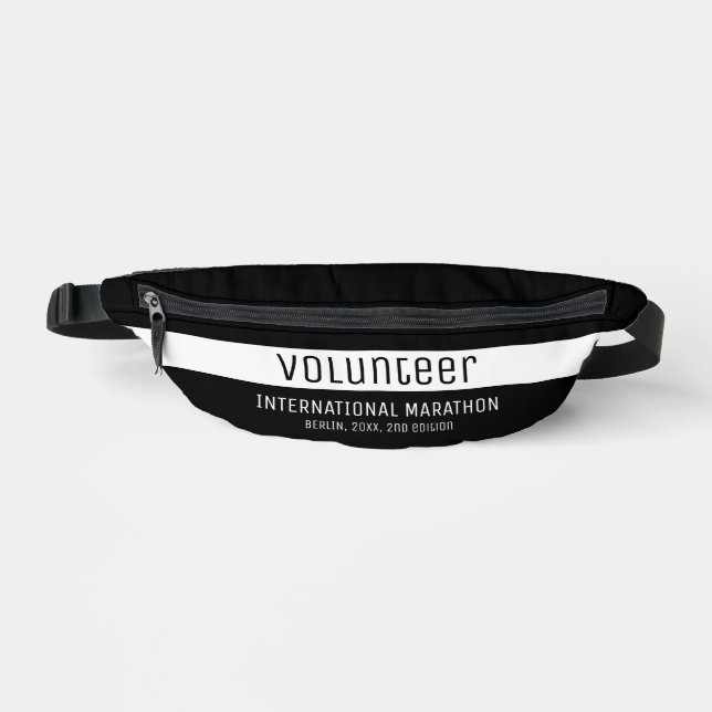 Einfache Schwarz-Weiß-Freiwillige helfen bei der W Bauchtasche (Vorderseite)