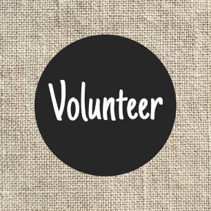 Einfache Schwarz-Weiß-Freiwillige Runder Aufkleber