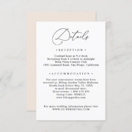 Einfache Schwarz-Weiß-Gästebuchdetails Begleitkarte