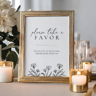 Einfache Schwarz-Weiß-Gastgeschenk Hochzeit Poster