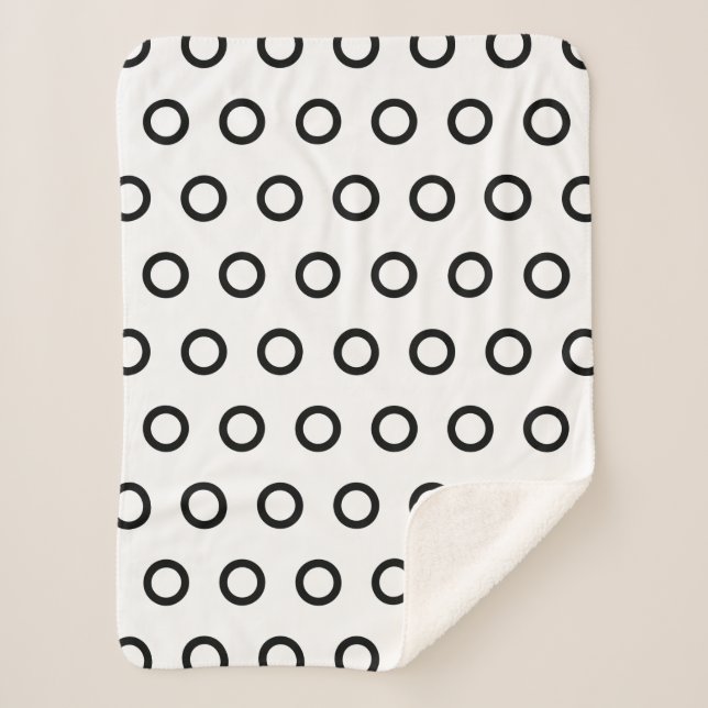 Einfache Schwarz-Weiß-Gingham Sherpadecke (Vorderseite)