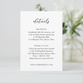 Einfache Schwarz-Weiß-Hochzeit Begleitkarte