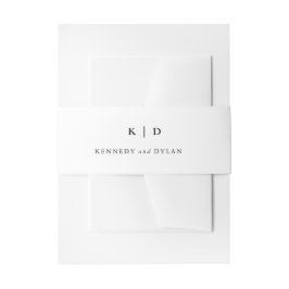 Einfache Schwarz-Weiß-Hochzeit Einladungsbanderole