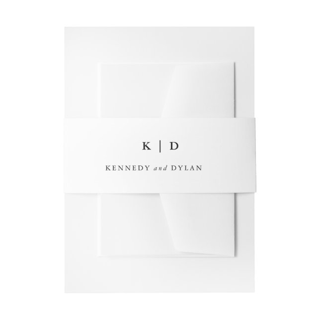 Einfache Schwarz-Weiß-Hochzeit Einladungsbanderole (Vorderseite Beispiel)