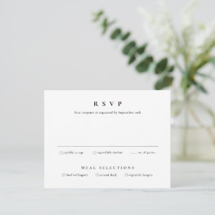 Einfache Schwarz-Weiß-Hochzeit RSVP Karte