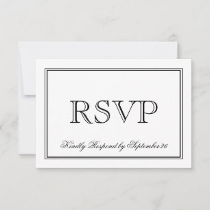 Einfache Schwarz-Weiß-Hochzeit RSVP Karte