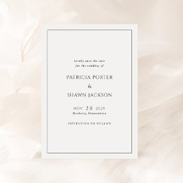 Einfache Schwarz-Weiß-Hochzeit Save The Date