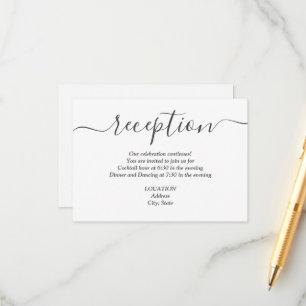 Einfache Schwarz-Weiß-Hochzeitsempfehlung Begleitkarte