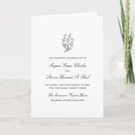 Einfache Schwarz-Weiß-Hochzeitsprogramme für Wildb Karte