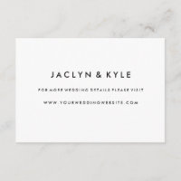 Einfache Schwarz-Weiß-Hochzeitsseite Einsteckkarte