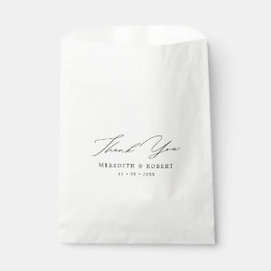 Einfache Schwarz-Weiß-Kalligrafie Hochzeit Vielen Geschenktütchen