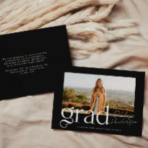 Einfache Schwarz-Weiß-Klasse 2025 Abschluss