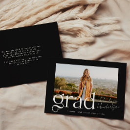 Einfache Schwarz-Weiß-Klasse 2025 Abschluss Ankündigung