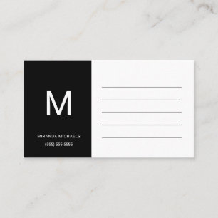 Einfache Schwarz-Weiß-Kontaktkarte Visitenkarte