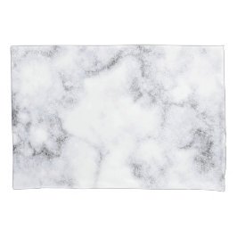 Einfache Schwarz-Weiß-Marmorgestaltung| Kissenbezug