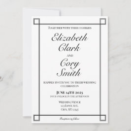 Einfache Schwarz-Weiß-Minimalistische Elegance Hoc Einladung