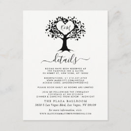 Einfache Schwarz-Weiß-Monogram-Herz-Hochzeit Begleitkarte