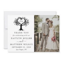 Einfache Schwarz-Weiß-Monogram-Herz-Hochzeit