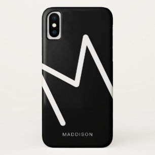 Einfache Schwarz-Weiß-Monogramm-Abstrakte Paste Case-Mate iPhone Hülle