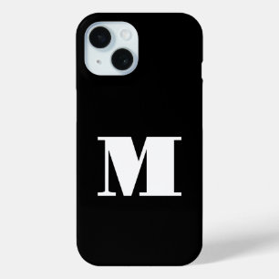 Einfache Schwarz-Weiß-Monogramm Case-Mate iPhone Hülle