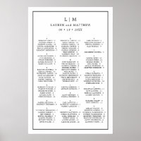 Einfache Schwarz-Weiß-Monogramm-Elegante Hochzeit