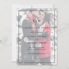 Einfache Schwarz-Weiß-Monogramm-Elegante Hochzeit Save The Date