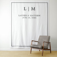 Einfache Schwarz-Weiß-Monogramm-Elegante Hochzeit