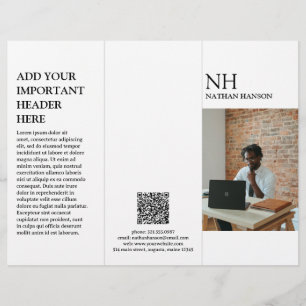 Einfache Schwarz-Weiß-Monogramm Moderne Broschüre