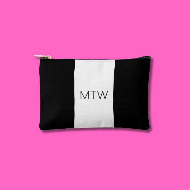 Einfache Schwarz-Weiß-Monogre Zubehörtasche (Von Creator hochgeladen)