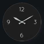 Einfache schwarz-weiß nummerierte große Uhr<br><div class="desc">Die moderne künstlerische Uhr besticht durch ein minimalistisches Design in einer schwarz-weißen Farbpalette. Ein schlichtes Design mit weißen Zahlen auf schwarzem Hintergrund. Moderne Ergänzung zur Küche, zum Wohnzimmer oder zur Bürowand, ein durchdachtes, modernes Bürogeschenk oder ein modernes Zuhause-Geschenk für jeden Anlass. Sie können Ihre Einstellungen anpassen, indem Sie die bereitgestellten...</div>