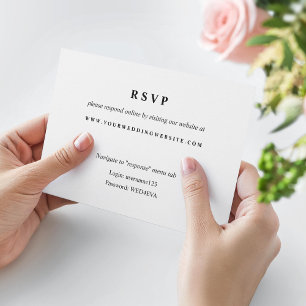 Einfache Schwarz/Weiß-Online-Antwortkarte RSVP Karte