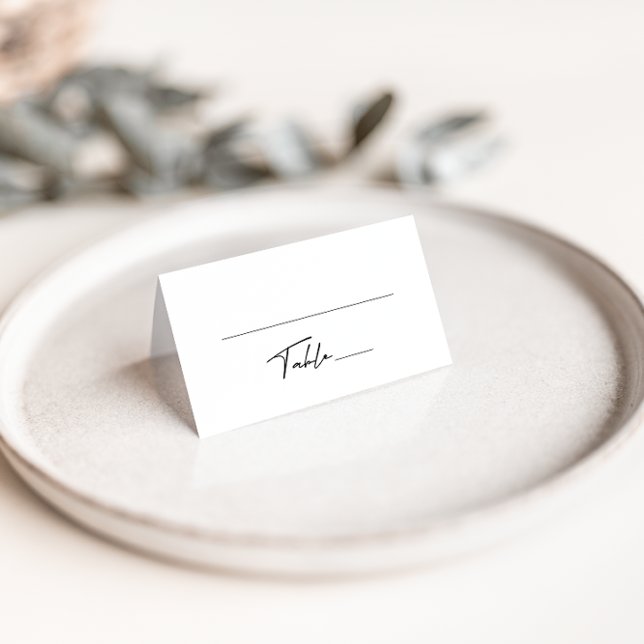 Einfache Schwarz-Weiß-Platzkarte Platzkarte (Von Creator hochgeladen)