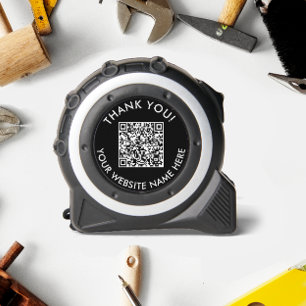 Einfache Schwarz-Weiß-QR-Code-Website Maßband